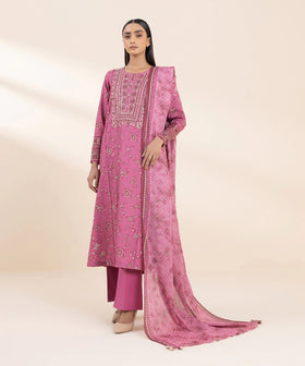 Sapphire 3Pc Embroidered Cambric Suit